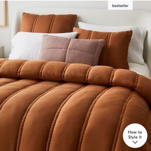 CYBER MONDAY SALE!! west elm terracotta comforter & 2 shams full/queen